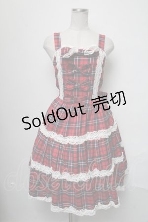 画像: axes femme kawaii / タータンチェックジャンスカ  赤 S-25-03-17-044-AX-OP-HR-ZS