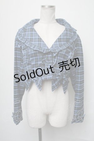 画像: axes femme kawaii / タータンチェックジャケット  ブルー S-25-03-17-045-AX-JA-HR-ZS