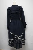 画像2: axes femme / ラッフルフリルシフォンワンピース  紺 S-25-03-20-055-AX-OP-HR-ZS (2)