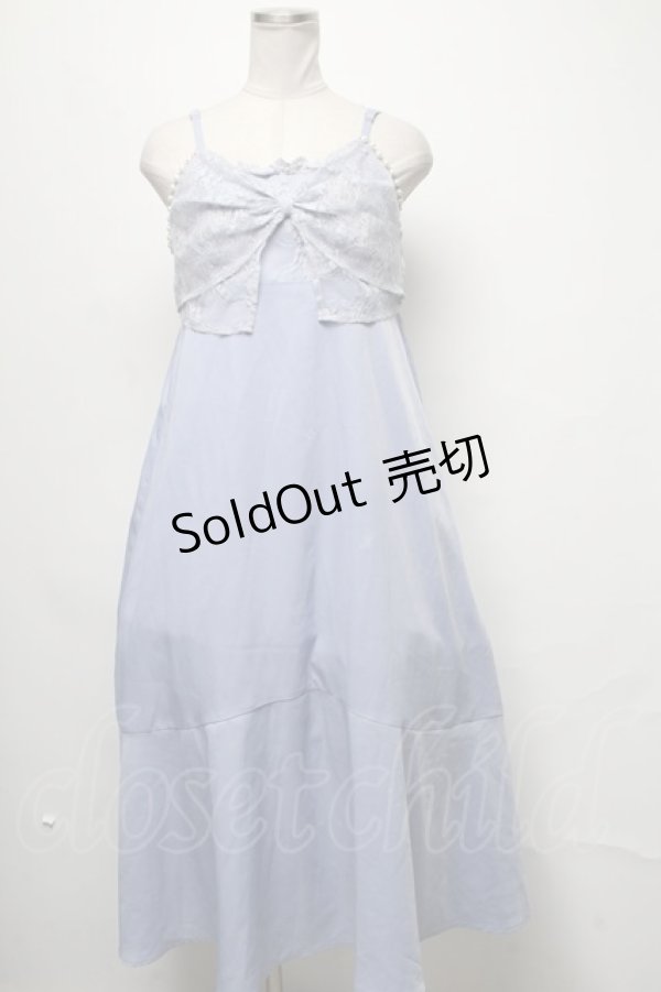 画像1: axes femme / ビッグレースリボンキャミワンピース  ラベンダー S-25-03-20-062-AX-OP-HR-ZI (1)
