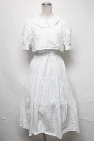 画像: axes femme / 襟付きティアードワンピース  白 S-25-03-20-070-AX-OP-HR-ZS