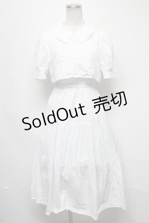 画像: axes femme / 襟付きティアードワンピース  白 S-25-03-20-070-AX-OP-HR-ZS