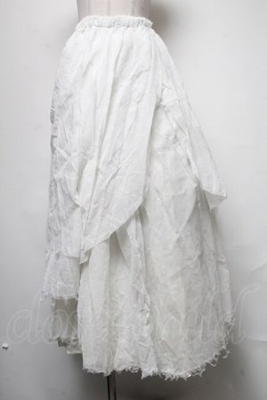画像: h.NAOTO / ロゴptガーゼレイヤードロングスカート  白 S-25-03-20-073-HN-SK-HR-ZS