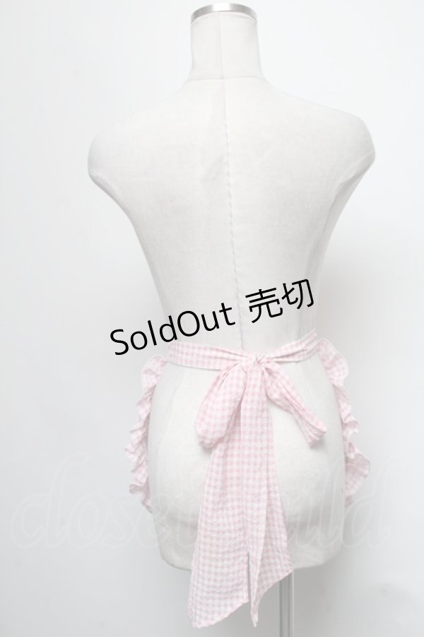 画像2: Angelic Pretty / オリジナルロゴギンガムフリルエプロン  ピンク S-25-03-20-078-AP-SK-HR-ZS (2)
