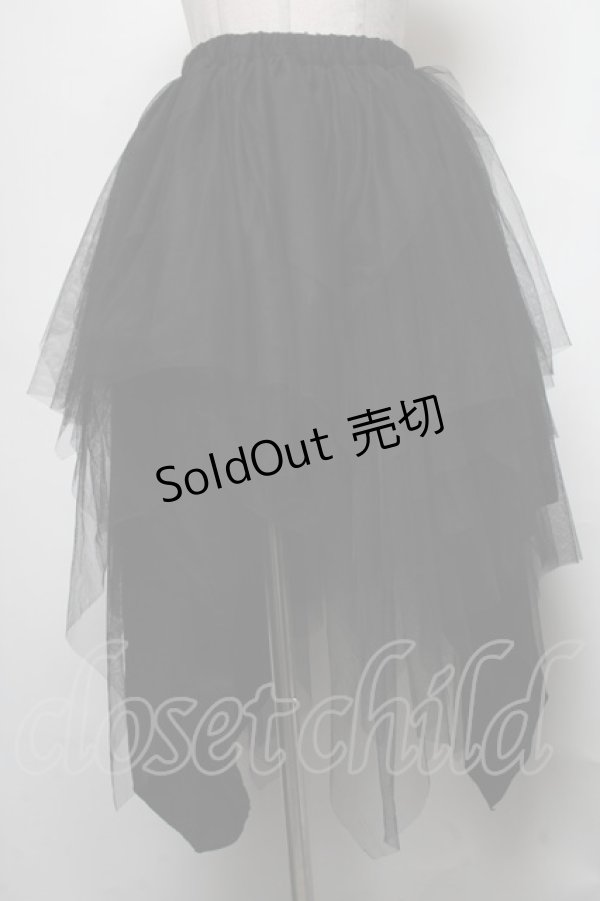 画像1: Sheglit / Foliageチュールスカート  黒 S-25-03-20-083-EL-SK-HR-ZS (1)