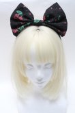 画像2: HELL CAT PUNKS / さくらんぼ柄リボンカチューシャ  黒 S-25-03-20-012-PU-AC-HR-ZT168 (2)
