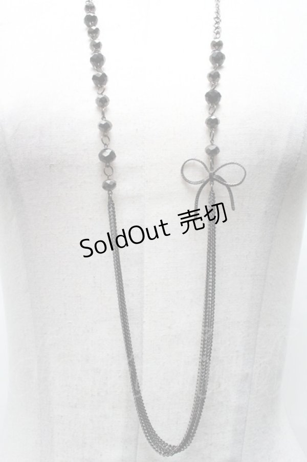 画像2: INGEBORG / ストーンネックレス  黒 S-25-03-20-015-LO-AC-AS-ZS (2)