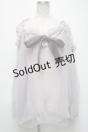 画像: axes femme / ボリュームチュールオフショルトップス  グレー S-25-03-20-026-AX-TO-HR-ZS