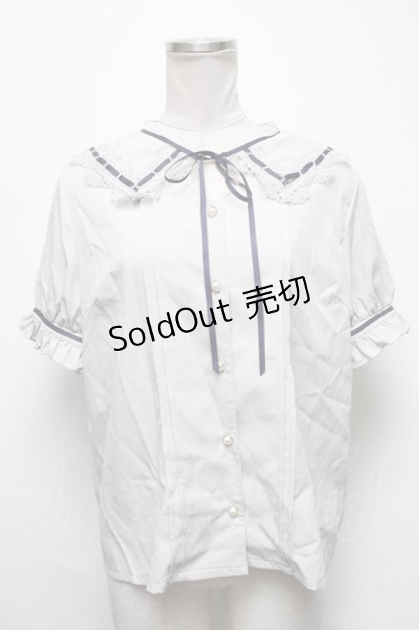 画像1: axes femme / カットワークブラウス  グレー S-25-03-20-027-AX-BL-HR-ZS (1)