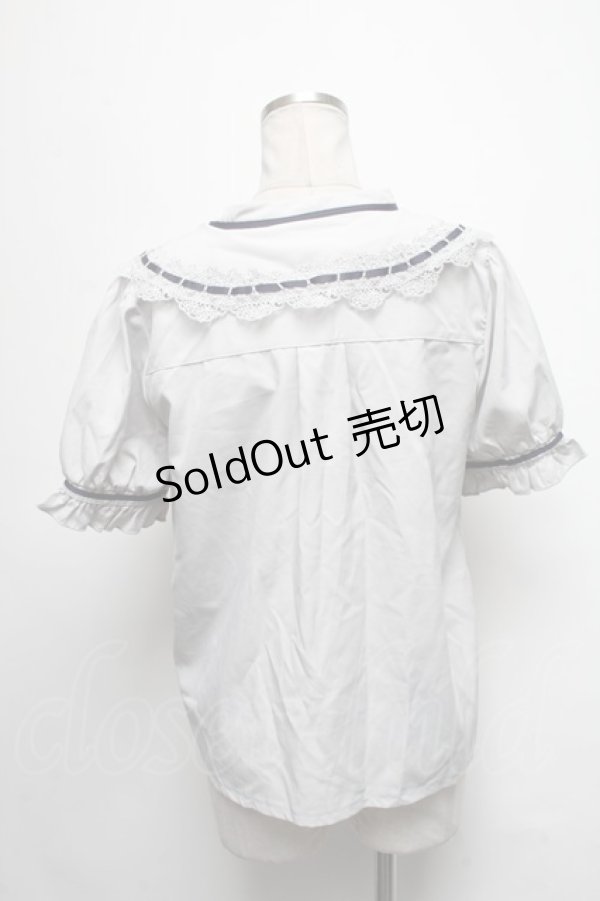 画像2: axes femme / カットワークブラウス  グレー S-25-03-20-027-AX-BL-HR-ZS (2)