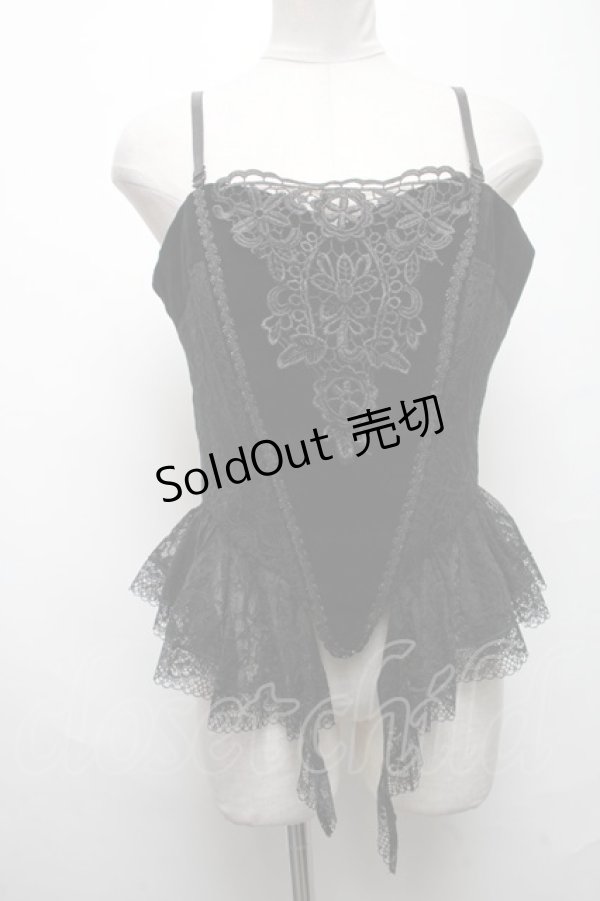 画像1: DARK IN LOVE / ベロアビスチェ  黒 S-25-03-20-029-PU-TO-AS-ZS (1)
