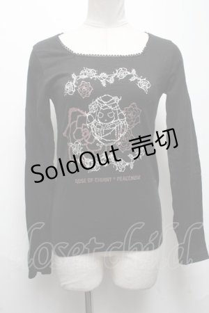 画像: PEACE NOW / Rose of Emilyプリントカットソー  黒 S-25-03-20-030-PU-TS-AS-ZS