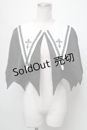 画像: To Alice（BlackShamrock） / バットガールリボン付きケープ  黒 S-25-03-20-031-LO-BL-AS-ZS