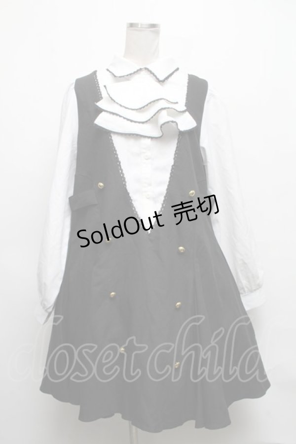 画像1: Favorite / 凜々蝶 カルタ 制服長袖ワンピース  黒ｘ白 S-25-03-22-057-LO-OP-HR-ZS (1)