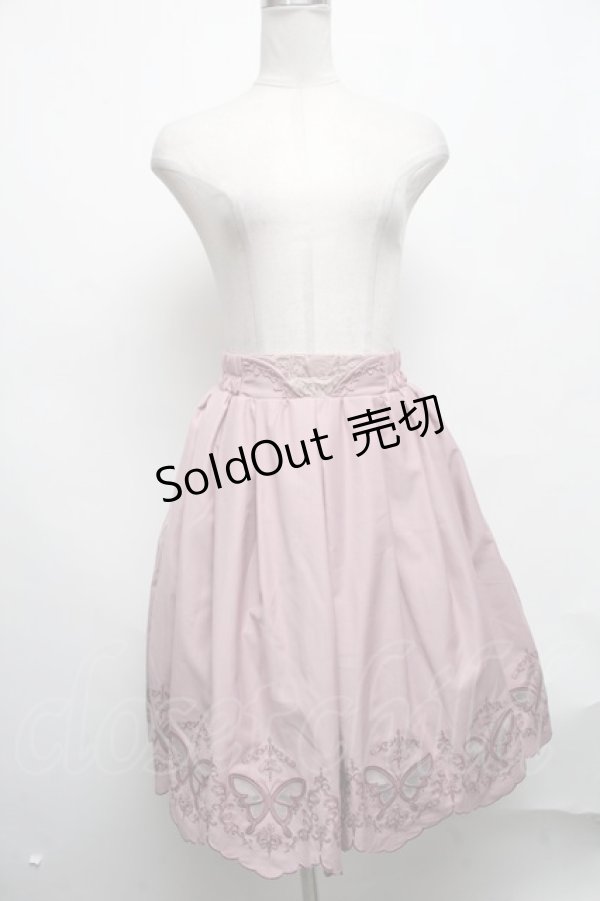 画像1: axes femme POETIQUE / 蝶柄透かし刺繍スカート  ピンク S-25-03-22-080-AX-SK-AS-ZS (1)