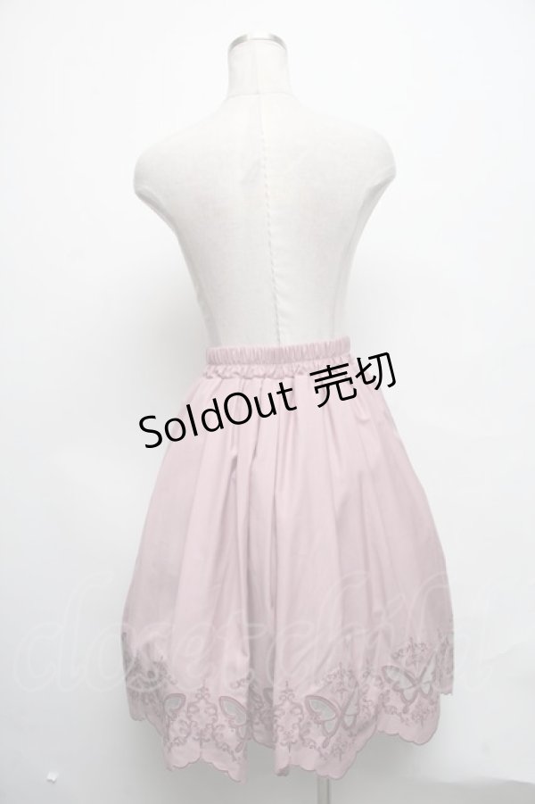 画像2: axes femme POETIQUE / 蝶柄透かし刺繍スカート  ピンク S-25-03-22-080-AX-SK-AS-ZS (2)