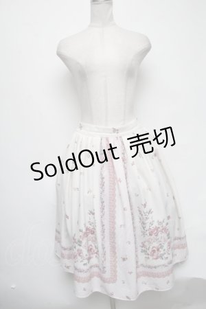画像: axes femme / バラスカーフ柄スカート  ピンク S-25-03-22-082-AX-SK-HR-ZS