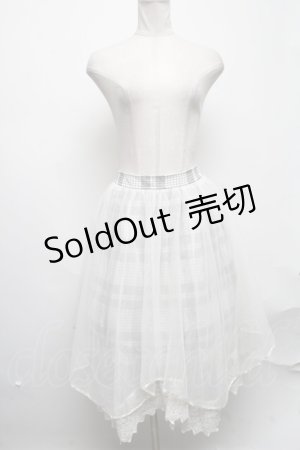 画像: axes femme / チェック柄チュールスカート  グレーｘオフ S-25-03-22-086-AX-SK-AS-ZS
