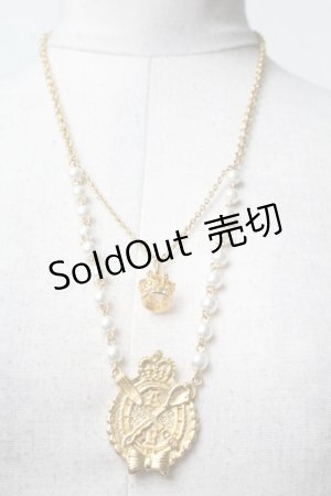 画像: Angelic Pretty / Chess Chocolateエンブレムネックレス  ゴールド S-25-03-22-013-AP-AC-HR-ZS