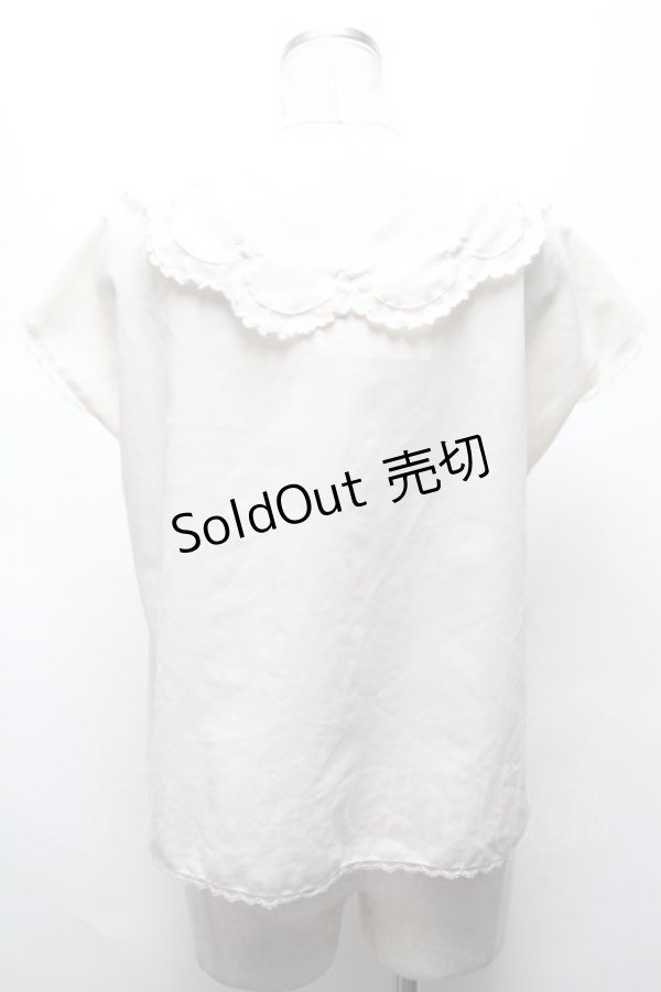 画像2: F i.n.t / リボン刺繍半袖ブラウス  オフ S-25-03-22-021-CA-BL-HR-ZS (2)