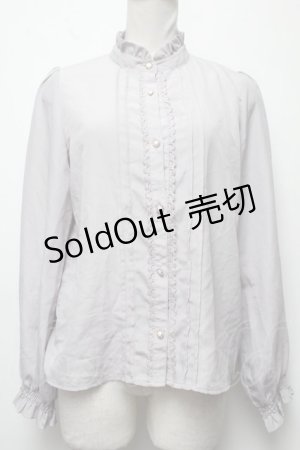 画像: axes femme POETIQUE / フリルスタンドカラーブラウス  グレー S-25-03-22-026-AX-BL-HR-ZS