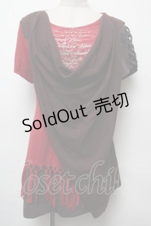 画像: Rozen Kavalier / ドレープレイヤードプリントトップス  赤ｘ茶 S-25-03-22-029-OO-TO-HR-ZS