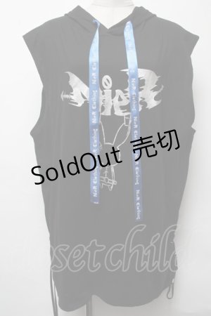 画像: NieR Clothing / ノースリーブパーカー  黒 S-25-03-22-033-PU-TO-AS-ZS