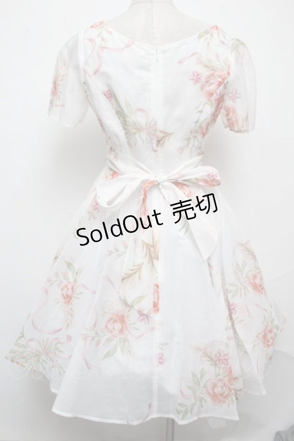 画像2: 【SALE】Secret Honey / ブーケリボン ドレス（美女と野獣ver.)  白 S-25-03-22-043-CA-OP-AS-ZT351 (2)