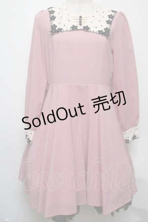 画像: an another angelus / 襟刺繍ワンピース  ピンク S-25-03-22-046-CA-TO-HR-ZT206
