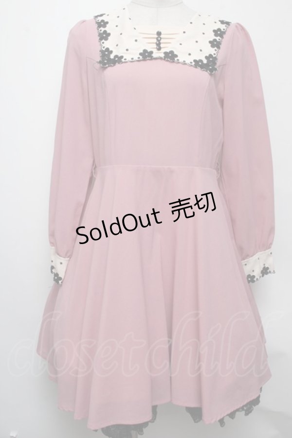 画像1: an another angelus / 襟刺繍ワンピース  ピンク S-25-03-22-046-CA-TO-HR-ZT206 (1)