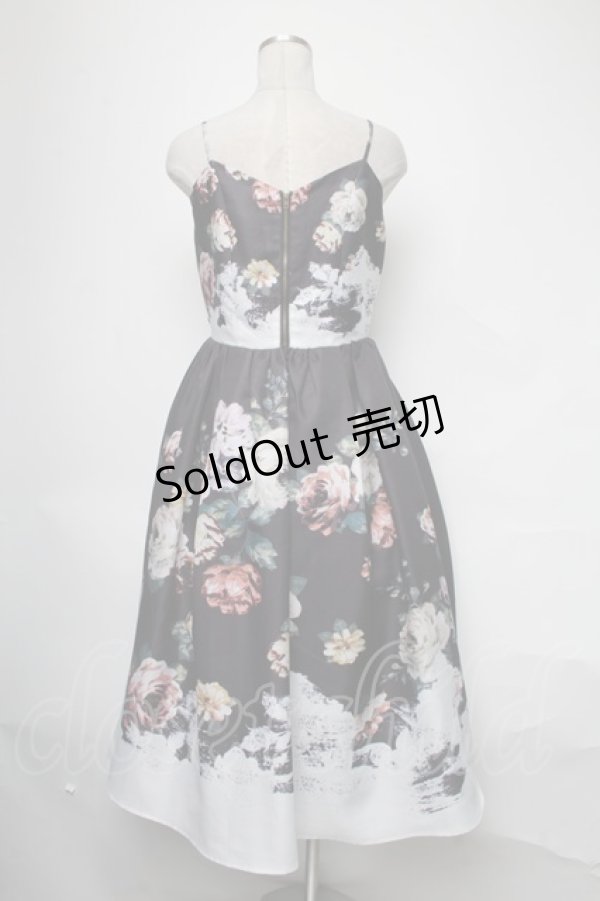 画像2: axes femme NOSTALGIE / アンティークブーケ柄ワンピース  黒 S-25-03-23-1064-AX-OP-HR-ZS (2)