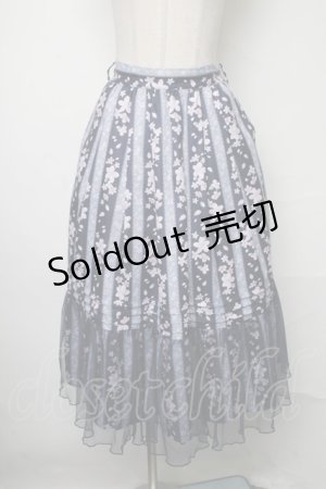 画像: axes femme / ブルーミングサクラスカート  紺 S-25-03-23-1072-AX-SK-HR-ZI