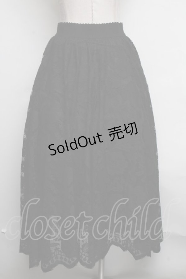 画像2: axes femme / レースサーキュラースカート  黒 S-25-03-23-1075-AX-SK-AS-ZS (2)
