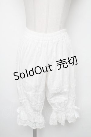 画像: 中国ロリータ / 裾刺繍ドロワーズ  白 S-25-03-23-1080-LO-PA-HR-ZS