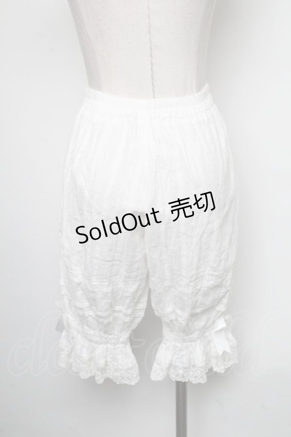 画像2: 中国ロリータ / 裾刺繍ドロワーズ  白 S-25-03-23-1080-LO-PA-HR-ZS (2)