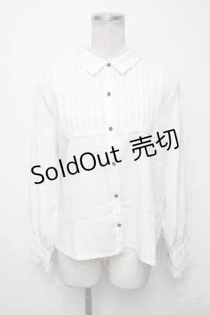 画像: axes femme POETIQUE / 音符刺繍リボン付ブラウス  白 S-25-03-23-1013-AX-BL-HR-ZS