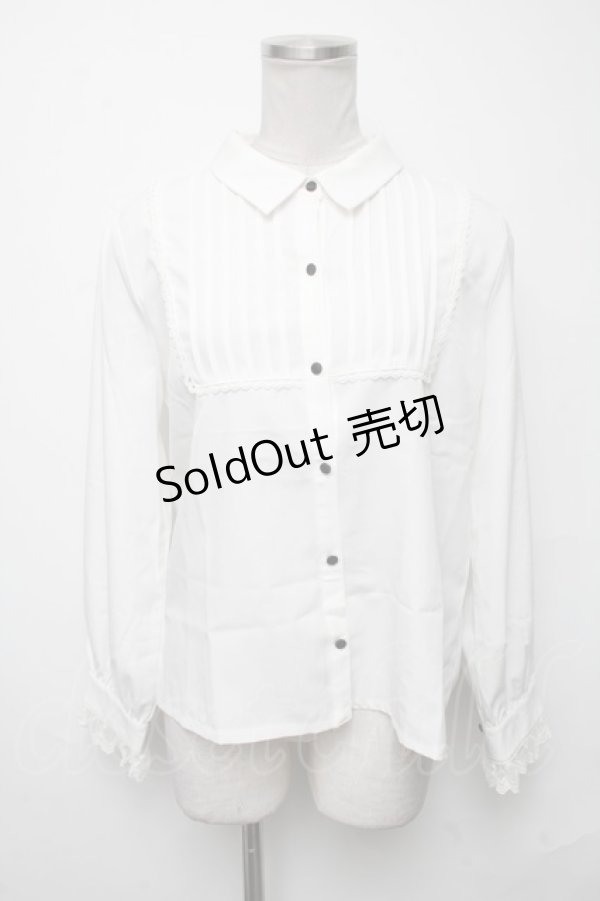 画像1: axes femme POETIQUE / 音符刺繍リボン付ブラウス  白 S-25-03-23-1013-AX-BL-HR-ZS (1)