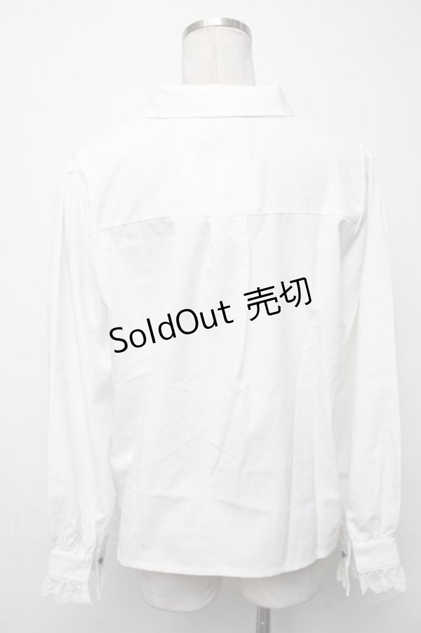 画像2: axes femme POETIQUE / 音符刺繍リボン付ブラウス  白 S-25-03-23-1013-AX-BL-HR-ZS (2)