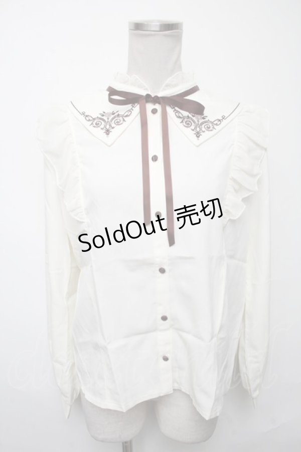 画像1: axes femme POETIQUE / レースデザインフリルブラウス  キナリ S-25-03-23-1015-AX-BL-HR-ZS (1)