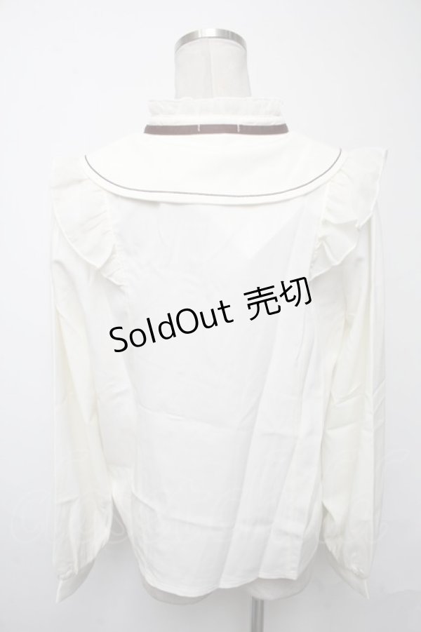 画像2: axes femme POETIQUE / レースデザインフリルブラウス  キナリ S-25-03-23-1015-AX-BL-HR-ZS (2)