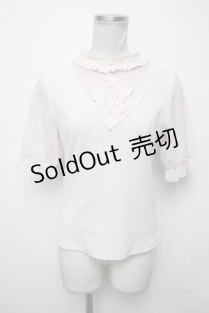 画像: axes femme / チュール切替リブニット  薄ピンク S-25-03-23-1016-AX-TO-HR-ZS