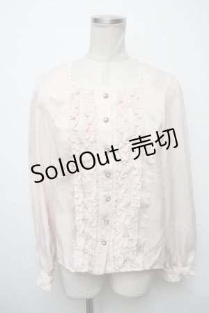 画像: axes femme NOSTALGIE / スクエアネックフリルブラウス  ピンク S-25-03-23-1019-AX-BL-HR-ZS