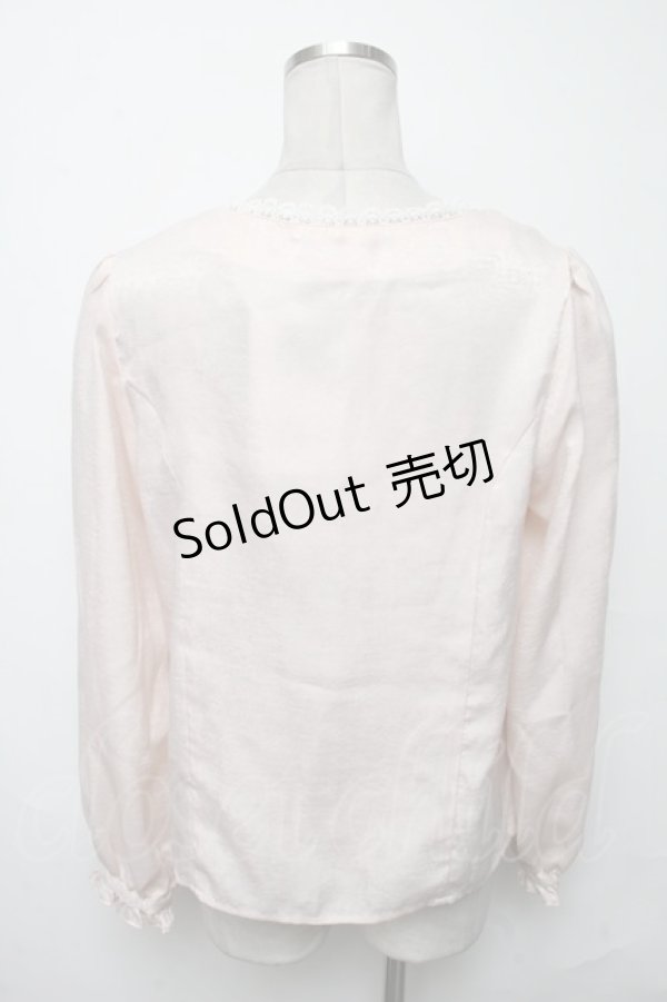 画像2: axes femme NOSTALGIE / スクエアネックフリルブラウス  ピンク S-25-03-23-1019-AX-BL-HR-ZS (2)