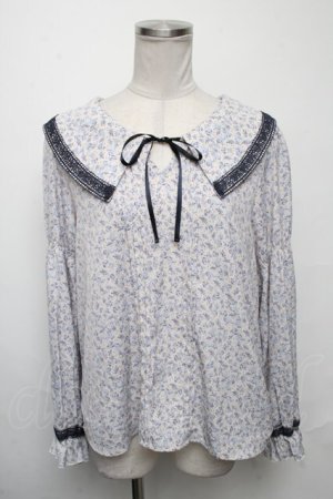 画像: axes femme / 小花柄トップス  青ｘ白 S-25-03-23-1023-AX-TO-HR-ZS