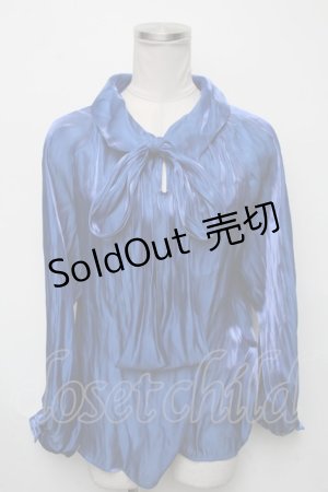 画像: Moi-meme-Moitie / バックリボンブラウス  ブルー S-25-03-23-1024-MO-BL-HR-ZS