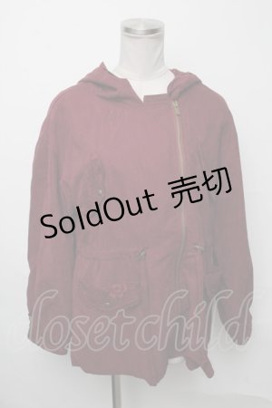 画像: axes femme / ライダースマウンテンパーカー  ワイン S-25-03-23-1027-AX-TO-HR-ZS
