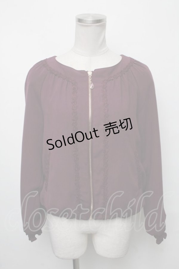 画像1: axes femme / レースブルゾン  紫 S-25-03-23-1028-AX-CO-HR-ZS (1)