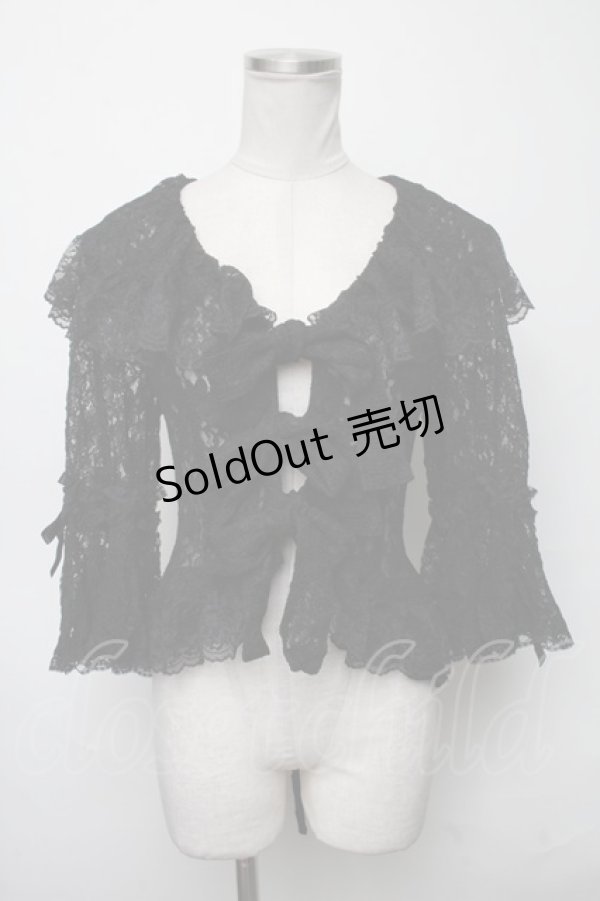 画像1: metamorphose / 総レースカーディガン  黒 S-25-03-23-1035-ME-TO-HR-ZS (1)