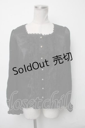 画像: axes femme NOSTALGIE / サテンブラウス  黒 S-25-03-23-1036-AX-BL-HR-ZS