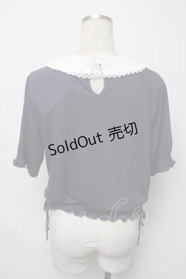 画像2: axes femme / レース襟セットクレリックプルオーバー  紺 S-25-03-23-1037-AX-TO-HR-ZS (2)